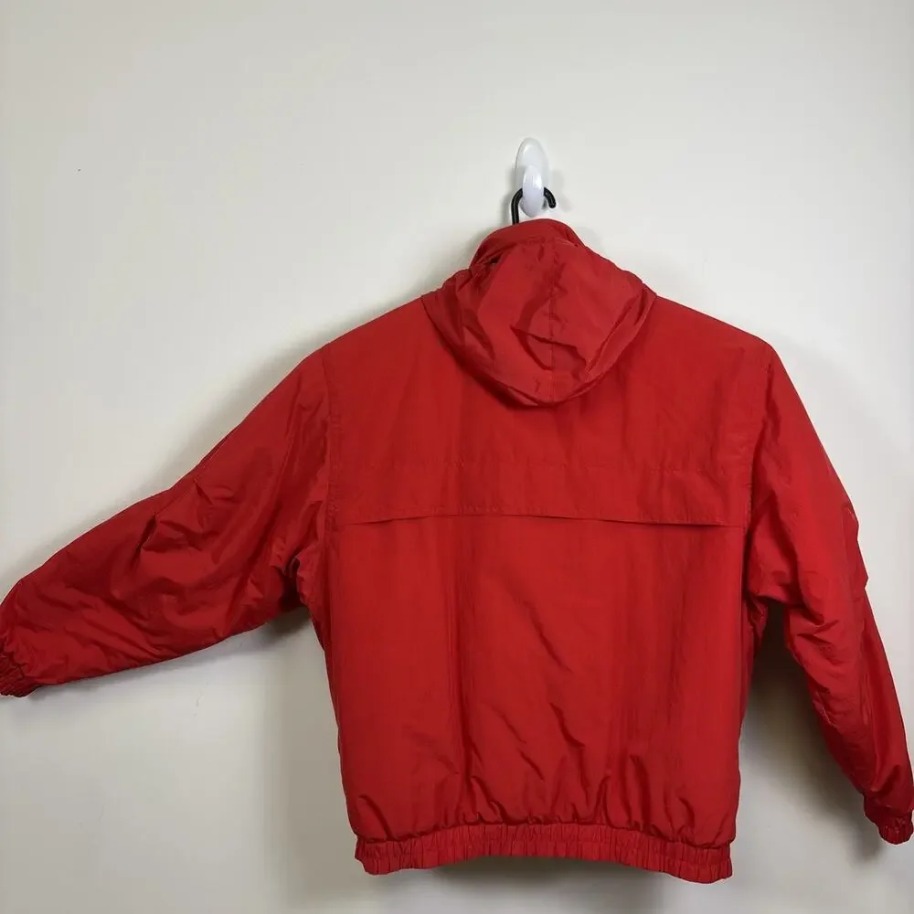 Vintage 80s Red Ski Puffer Jacket Retro Ski Gorpcore Oversized XL - Picture 2 of 16
